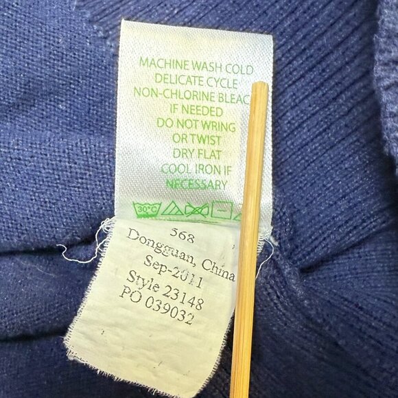 Lilly Pulitzer Navy Blue Palm Tree Sweater Women’s XS Long Sleeve Cotton Blend - Picture 5 of 8